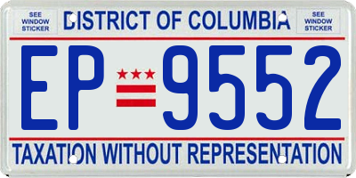 DC license plate EP9552