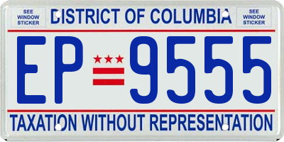 DC license plate EP9555