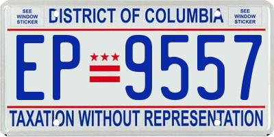 DC license plate EP9557