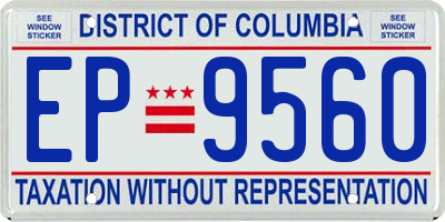 DC license plate EP9560
