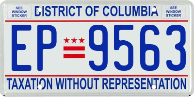 DC license plate EP9563