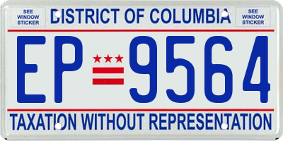 DC license plate EP9564