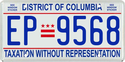 DC license plate EP9568