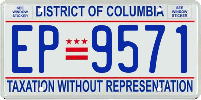DC license plate EP9571