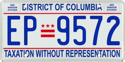 DC license plate EP9572