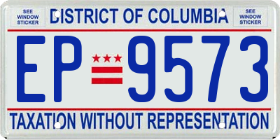 DC license plate EP9573