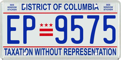 DC license plate EP9575