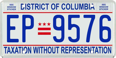 DC license plate EP9576