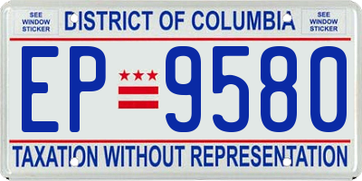 DC license plate EP9580