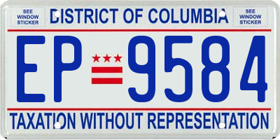DC license plate EP9584