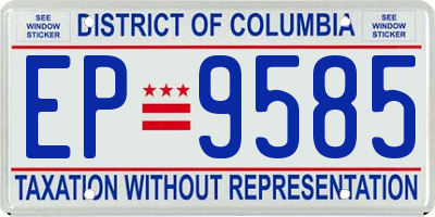 DC license plate EP9585