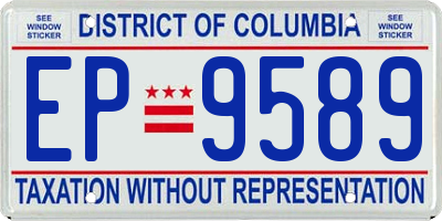 DC license plate EP9589