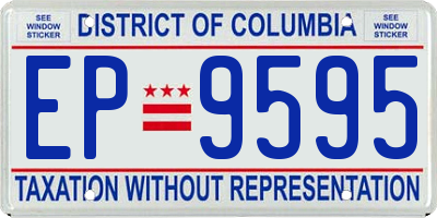 DC license plate EP9595