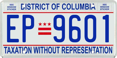 DC license plate EP9601