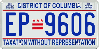 DC license plate EP9606