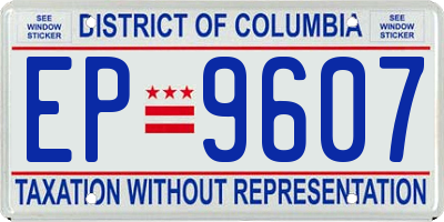 DC license plate EP9607