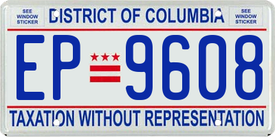 DC license plate EP9608