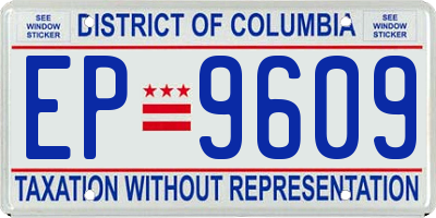 DC license plate EP9609