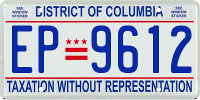 DC license plate EP9612