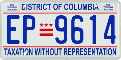 DC license plate EP9614