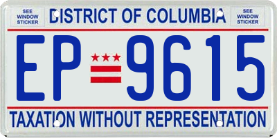 DC license plate EP9615
