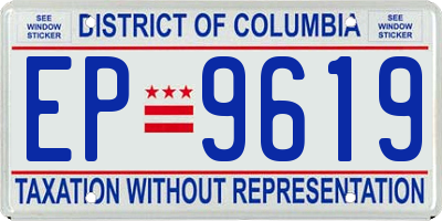 DC license plate EP9619