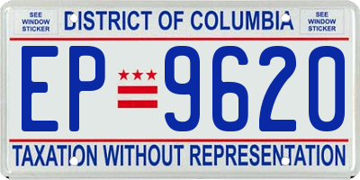 DC license plate EP9620