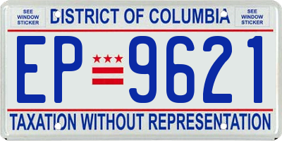 DC license plate EP9621