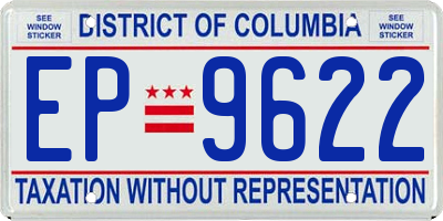 DC license plate EP9622
