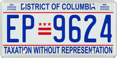 DC license plate EP9624