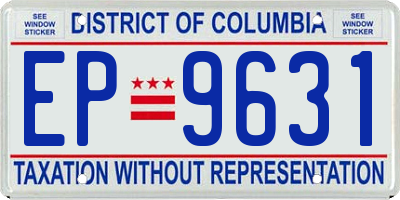 DC license plate EP9631