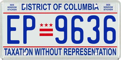 DC license plate EP9636