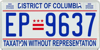 DC license plate EP9637