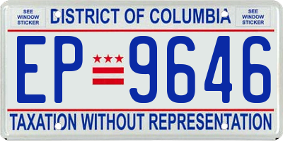 DC license plate EP9646