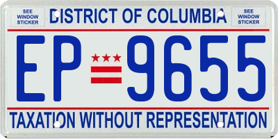DC license plate EP9655