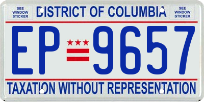 DC license plate EP9657