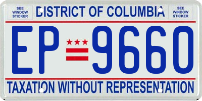 DC license plate EP9660
