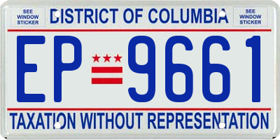 DC license plate EP9661