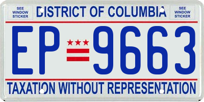 DC license plate EP9663