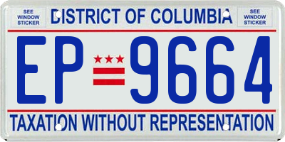 DC license plate EP9664