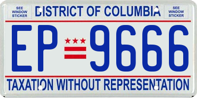 DC license plate EP9666