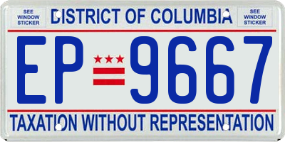 DC license plate EP9667