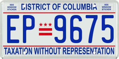 DC license plate EP9675