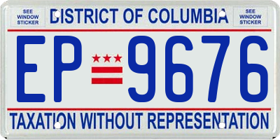 DC license plate EP9676