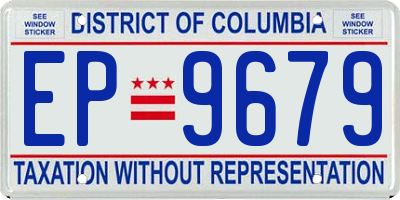 DC license plate EP9679