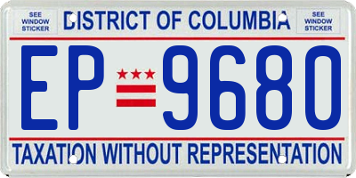 DC license plate EP9680