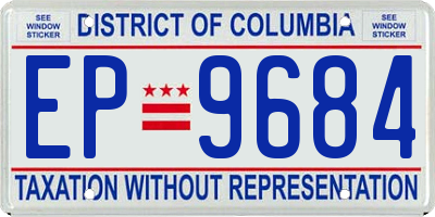 DC license plate EP9684