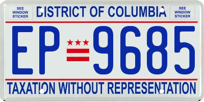 DC license plate EP9685