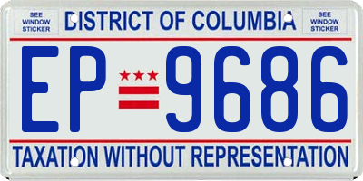 DC license plate EP9686