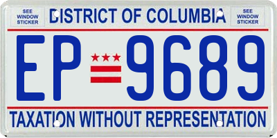 DC license plate EP9689
